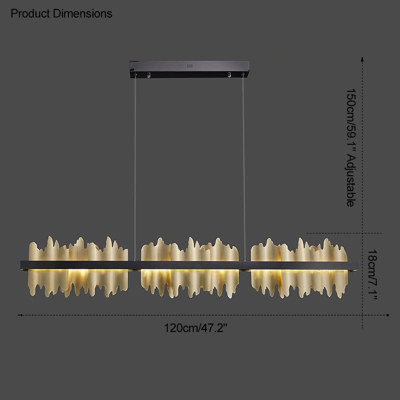 WOMO Gold/Black Iron Linear Chandelier-WM2184