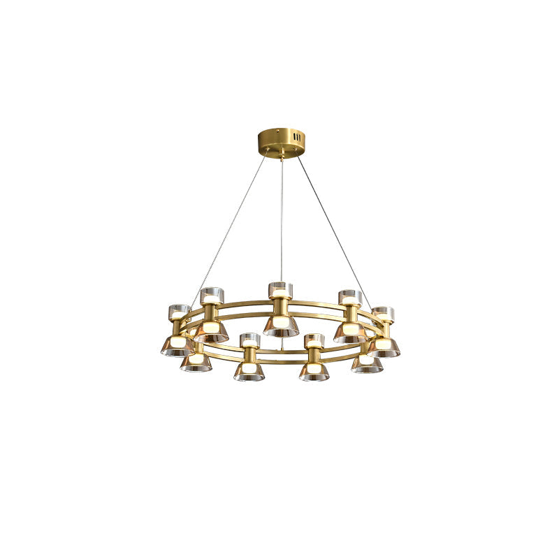 WOMO Lustre Bougie Verre Doré/Noir-WM2224