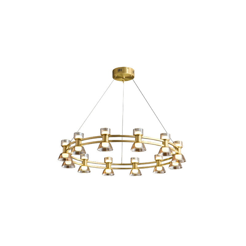 WOMO Lustre Bougie Verre Doré/Noir-WM2224