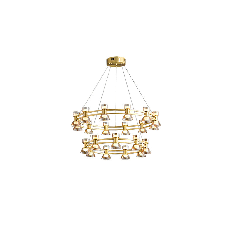 WOMO Lustre Bougie Verre Doré/Noir-WM2224
