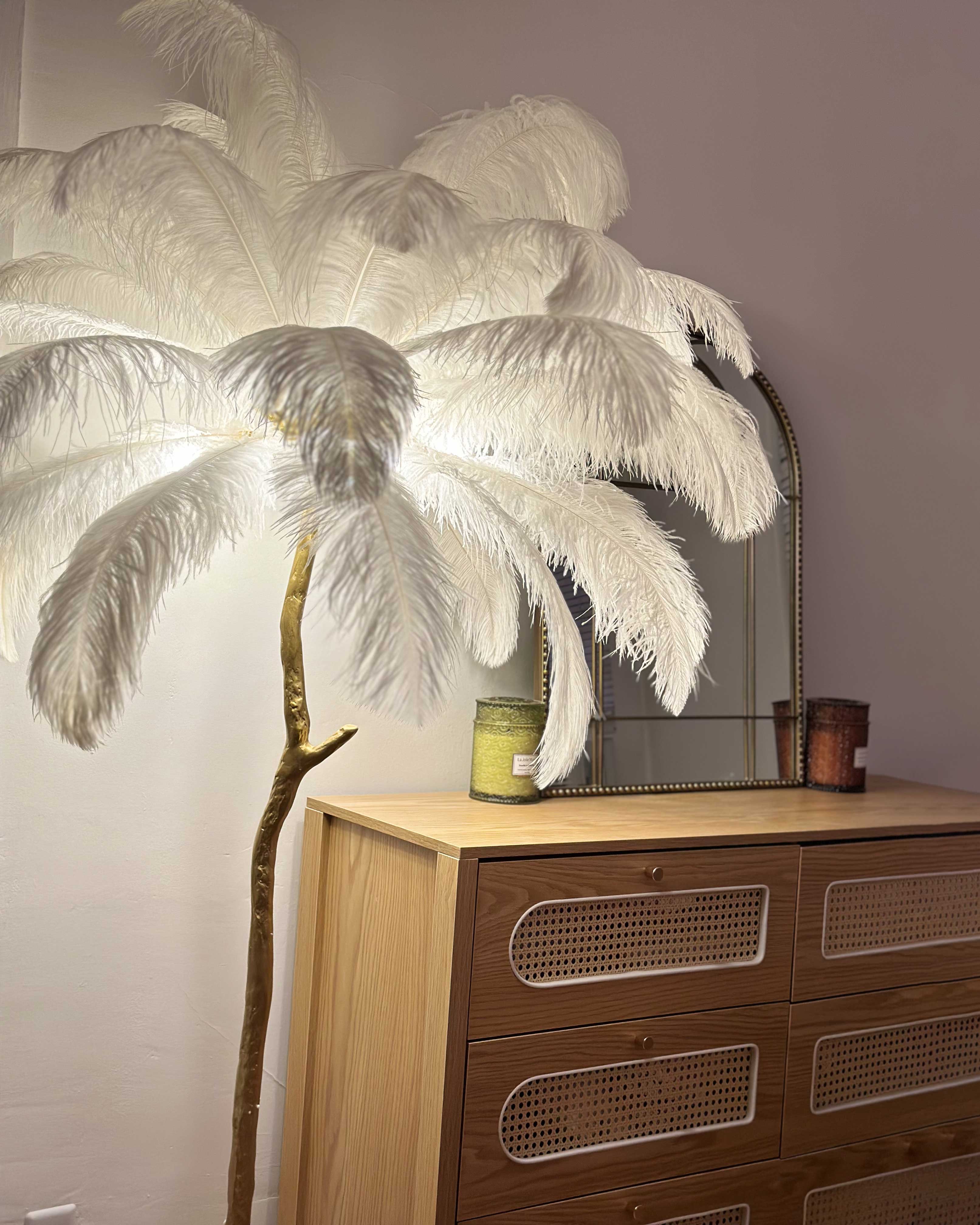 WOMO Lampe sur Pied Arbre Palmier Plumes - WM7000