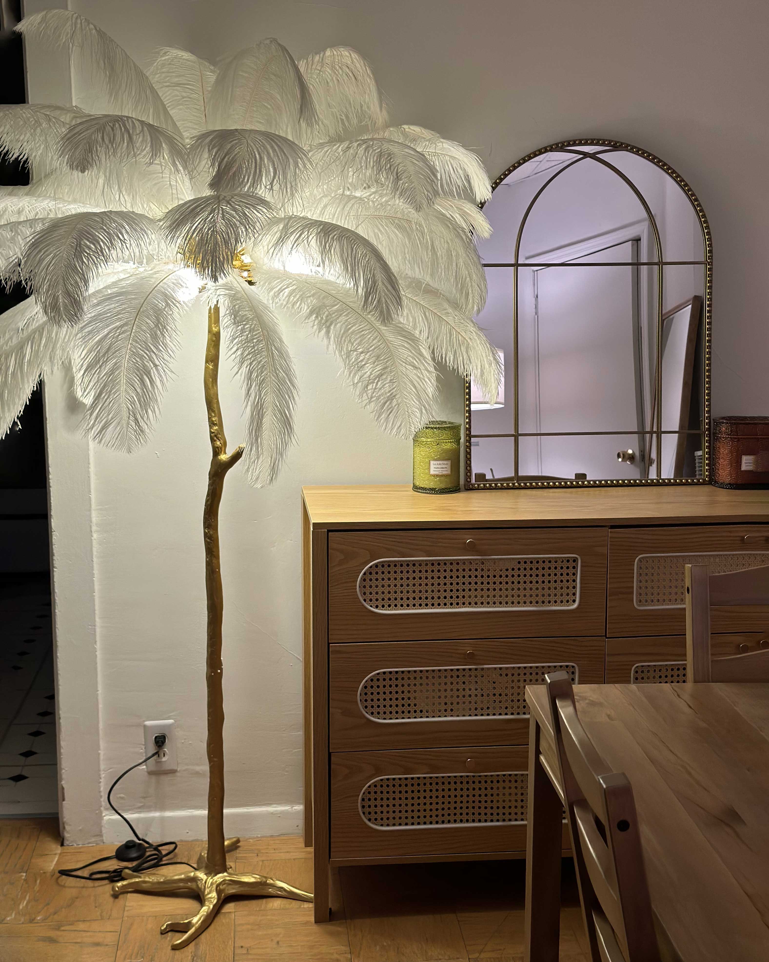 WOMO Lampe sur Pied Arbre Palmier Plumes - WM7000