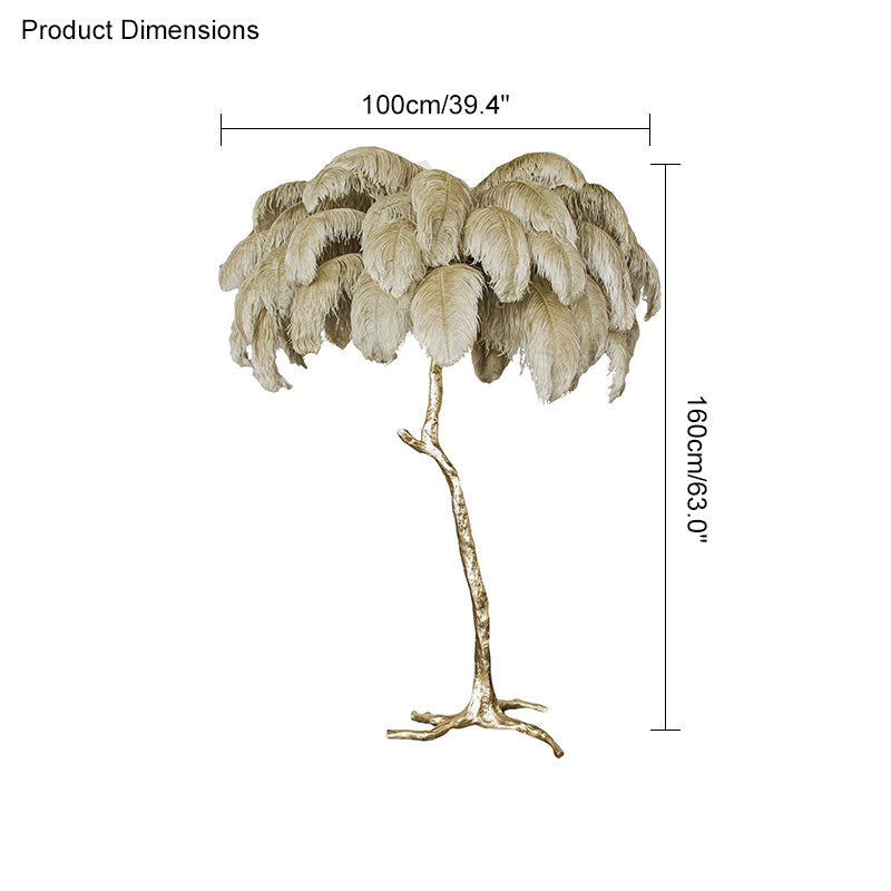 WOMO Lampe sur Pied Arbre Palmier Plumes - WM7000