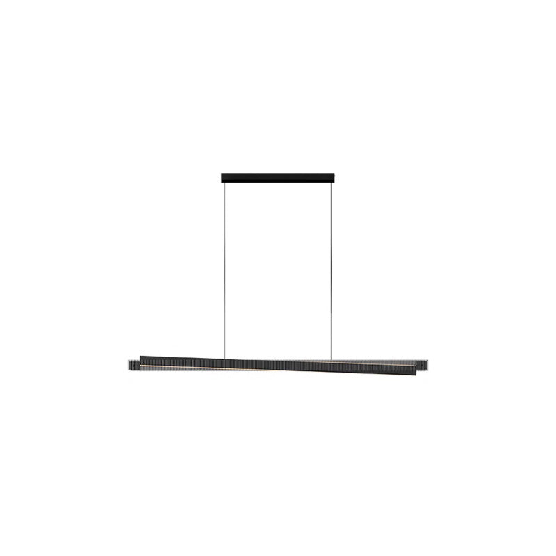 Suspension linéaire en verre cannelé noir WOMO-WM2310