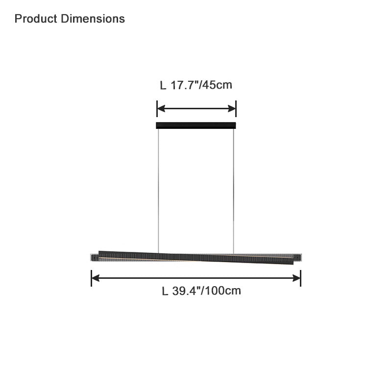 Suspension linéaire en verre cannelé noir WOMO-WM2310