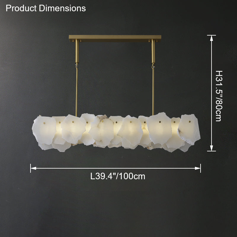 WOMO Lustre Rond Albâtre Doré Décorative-WM2392a