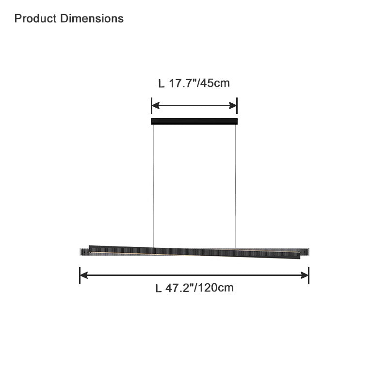 Suspension linéaire en verre cannelé noir WOMO-WM2310