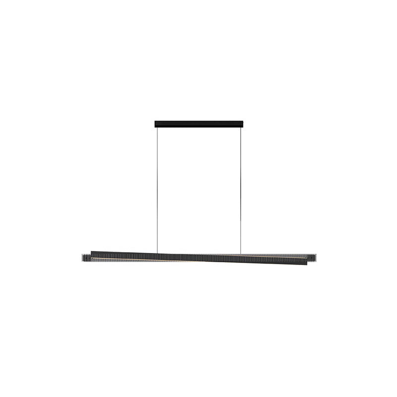 Suspension linéaire en verre cannelé noir WOMO-WM2310