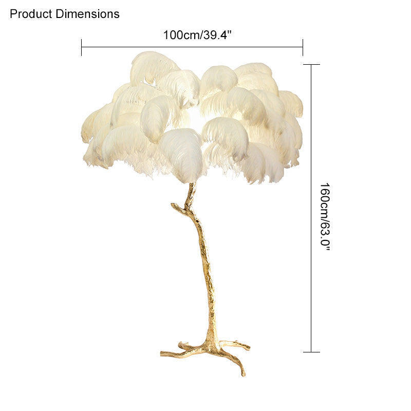 WOMO Lampe sur Pied Arbre Palmier Plumes - WM7000