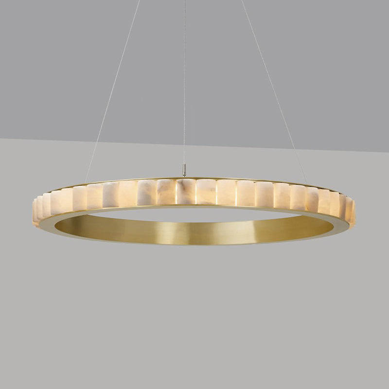 WOMO Lustre Anneaux Albâtre Doré/Noir-WM2858