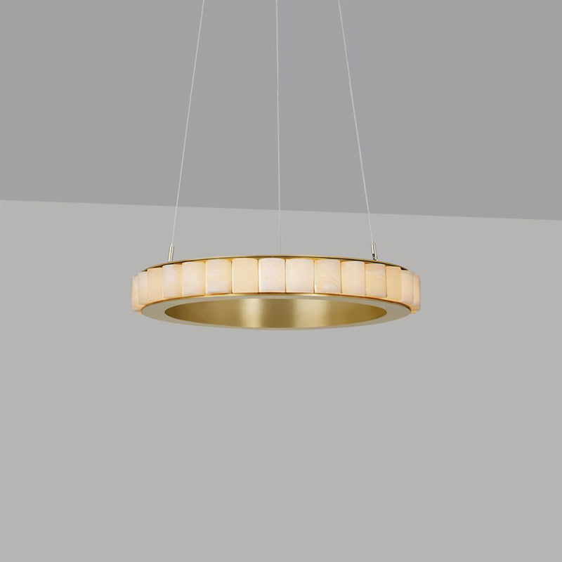 WOMO Lustre Anneaux Albâtre Doré/Noir-WM2858