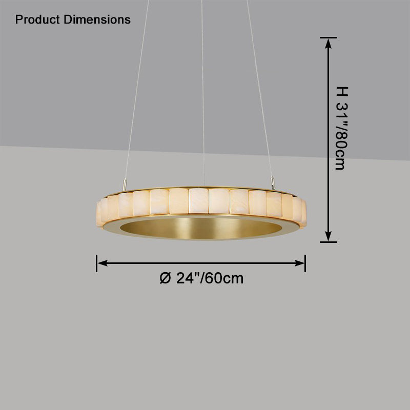 WOMO Lustre Anneaux Albâtre Doré/Noir-WM2858