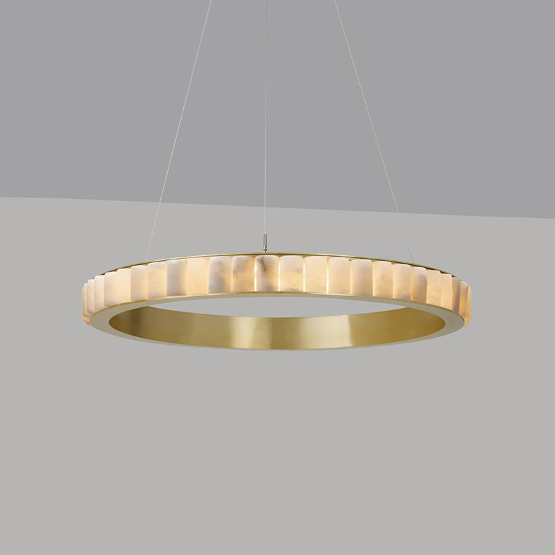 WOMO Lustre Anneaux Albâtre Doré/Noir-WM2858