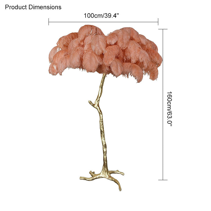 WOMO Lampe sur Pied Arbre Palmier Plumes - WM7000