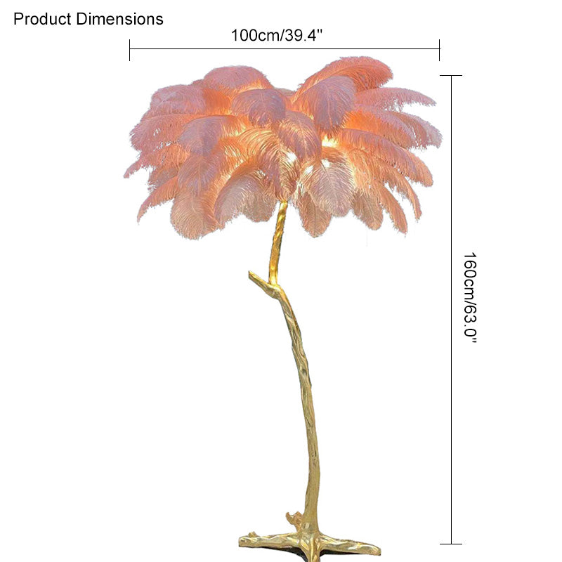 WOMO Lampe sur Pied Arbre Palmier Plumes - WM7000