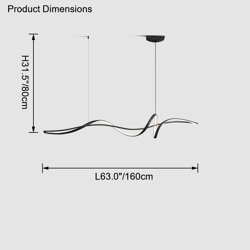 WOMO Suspension Lineaire Vague Led Minimaliste-WM2299
