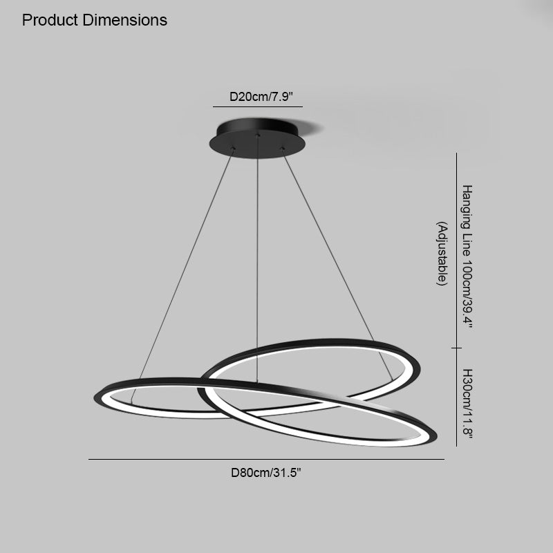 WOMO Lustre Tourbillon Led Noir-WM2073