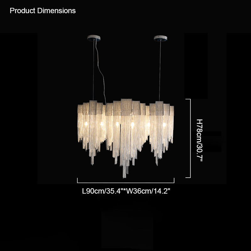 WOMO Lustre Lineaire Macramé Metal Luxe-WM2089
