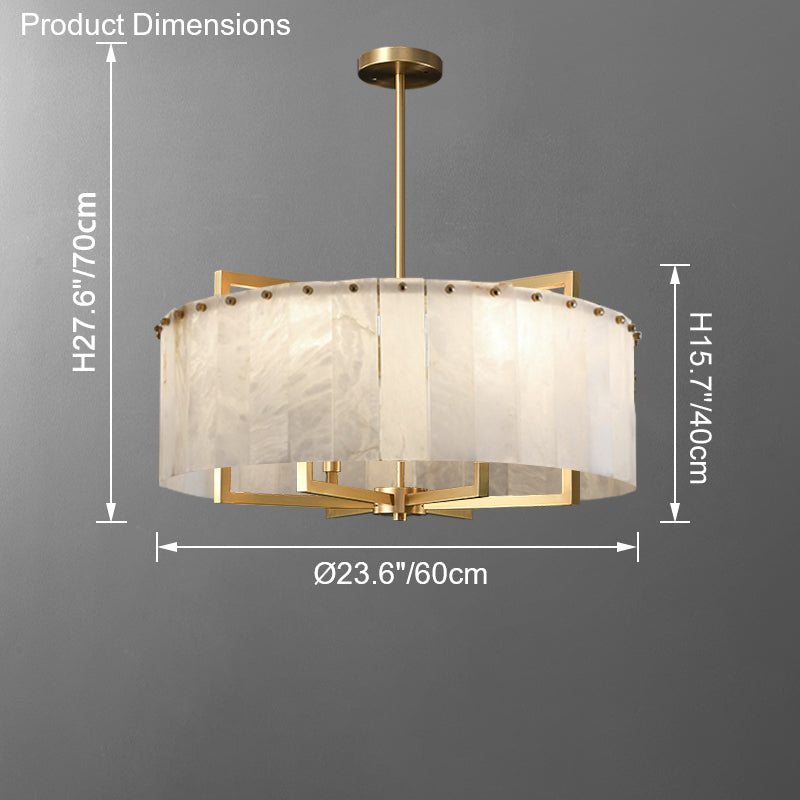 WOMO Lustre Rond Albâtre Doré Art Déco-WM2390a