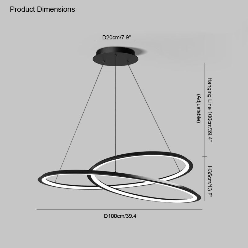 WOMO Lustre Tourbillon Led Noir-WM2073