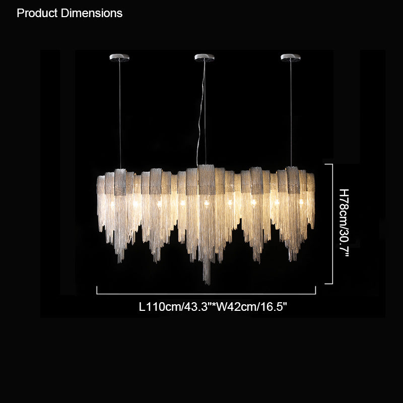 WOMO Lustre Lineaire Macramé Metal Luxe-WM2089