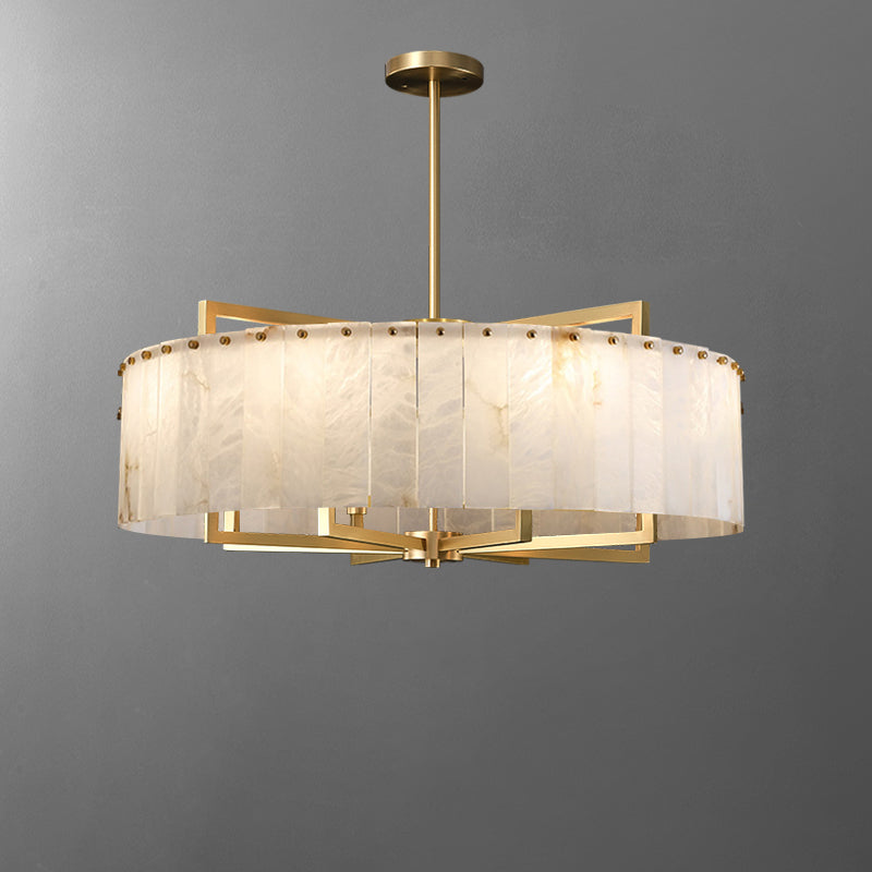 WOMO Lustre Rond Albâtre Doré Art Déco-WM2390a