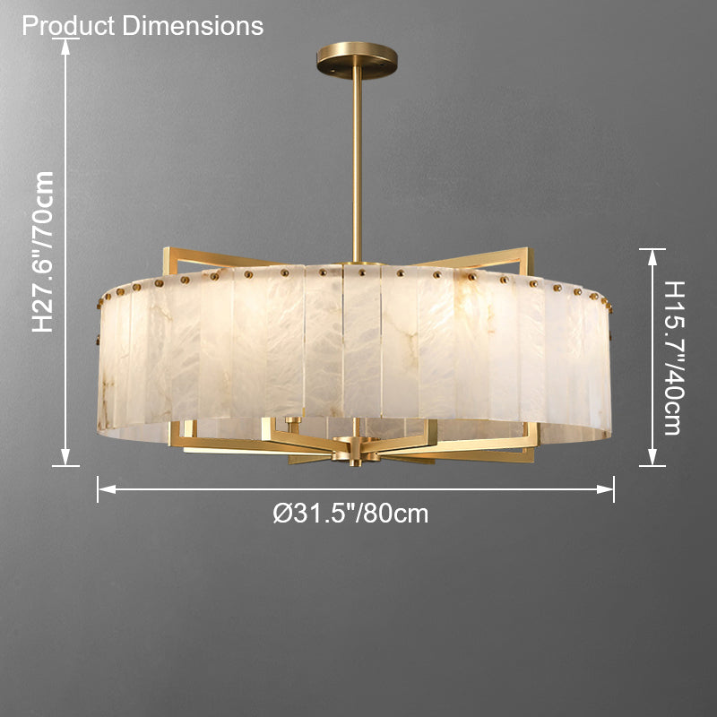 WOMO Lustre Rond Albâtre Doré Art Déco-WM2390a