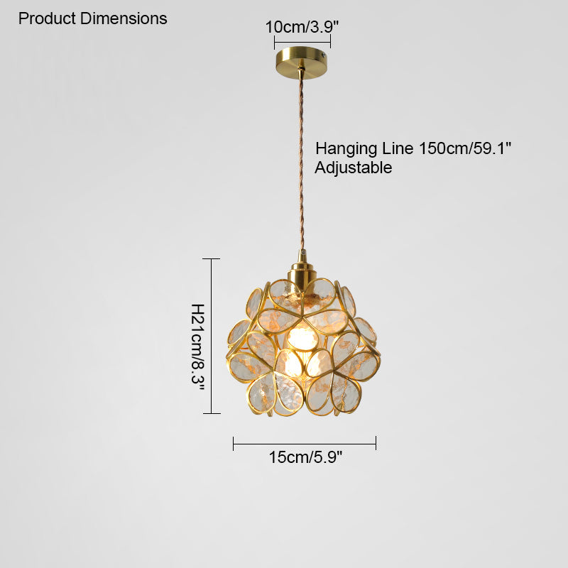WOMO Suspension Petit Fleur Verre Romantique-WM2100