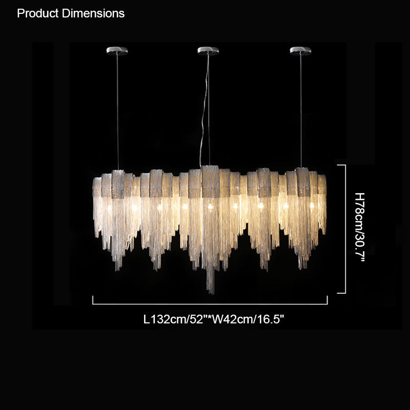 WOMO Lustre Lineaire Macramé Metal Luxe-WM2089