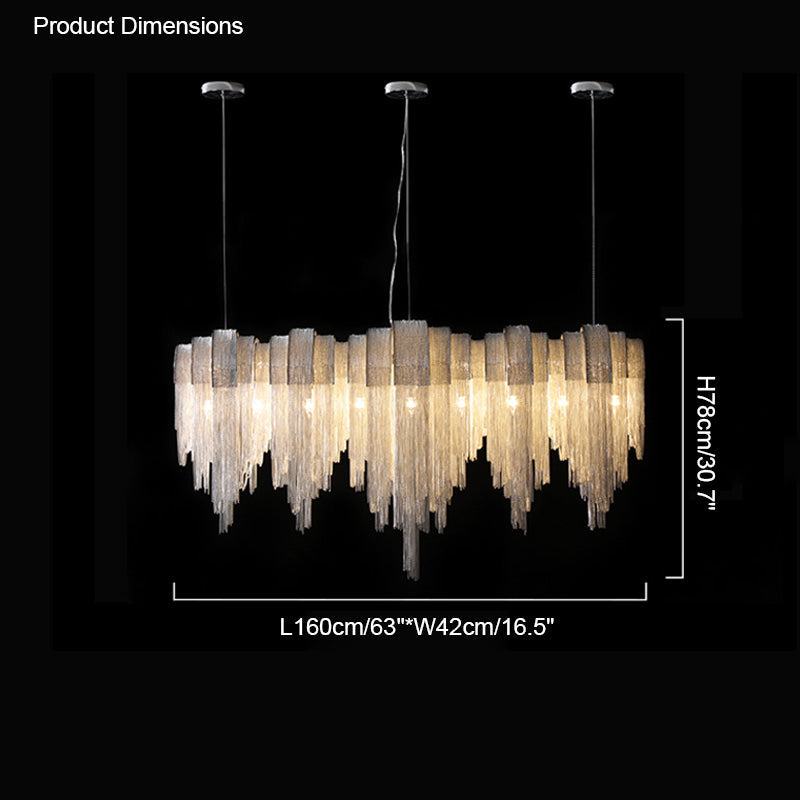 WOMO Lustre Lineaire Macramé Metal Luxe-WM2089