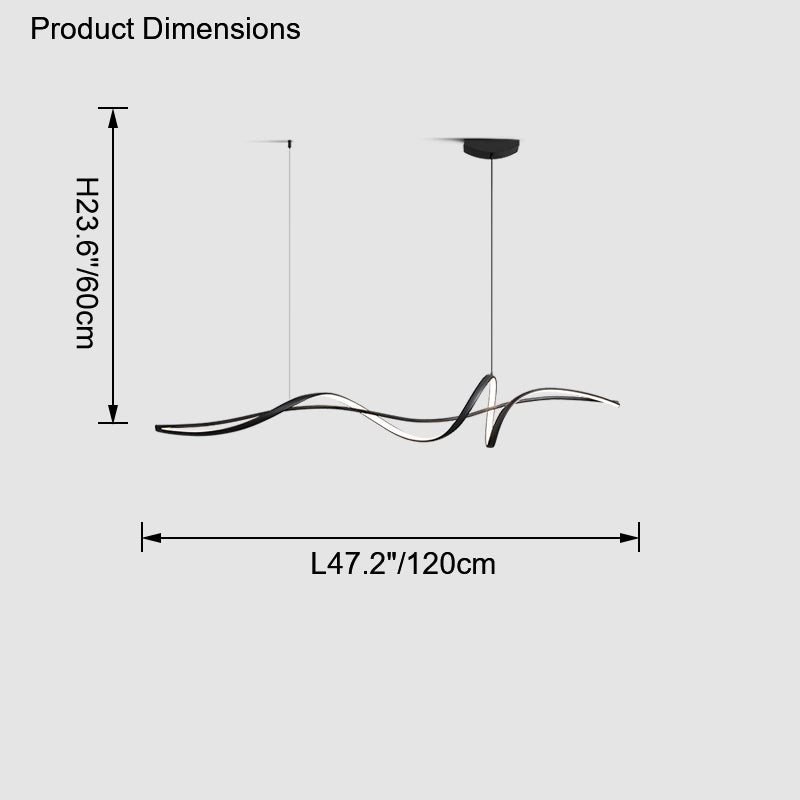 WOMO Suspension Lineaire Vague Led Minimaliste-WM2299