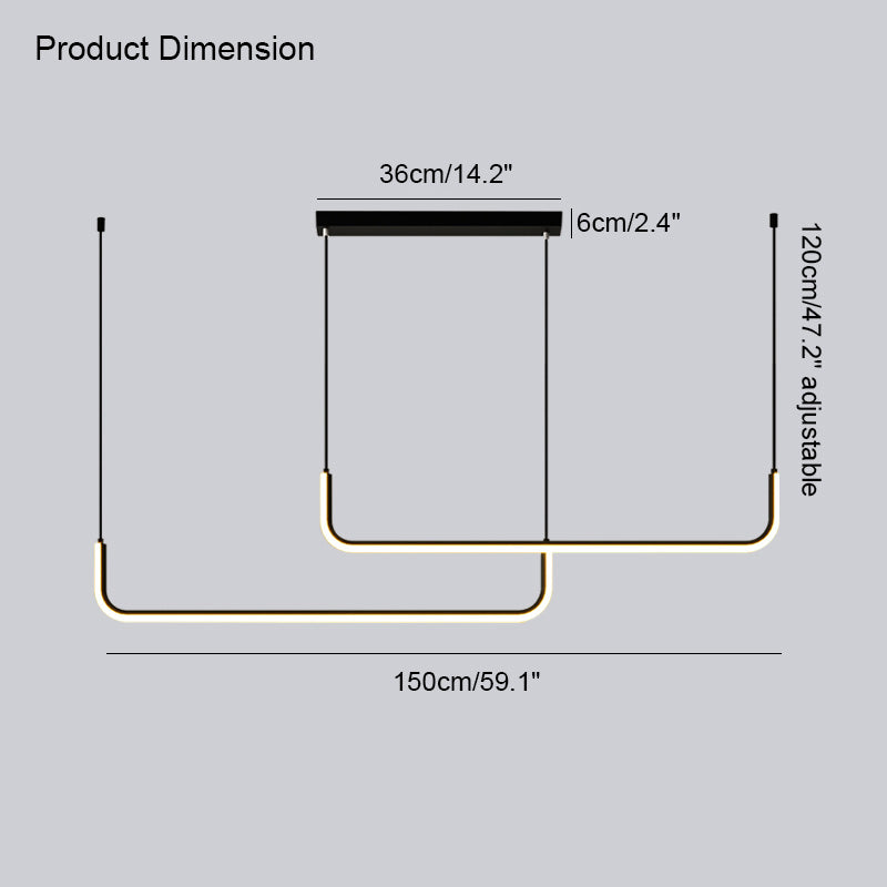 WOMO Suspension Lineaire Led Minimaliste-WM2001