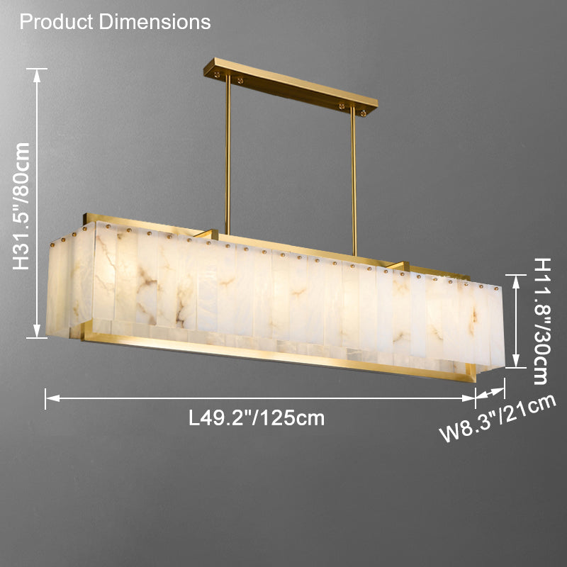 WOMO Art Deco Golden Rectangular Chandelier-WM2390b