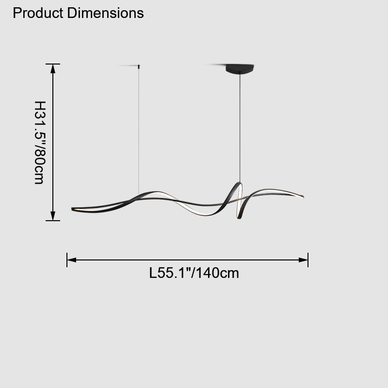 WOMO Suspension Lineaire Vague Led Minimaliste-WM2299