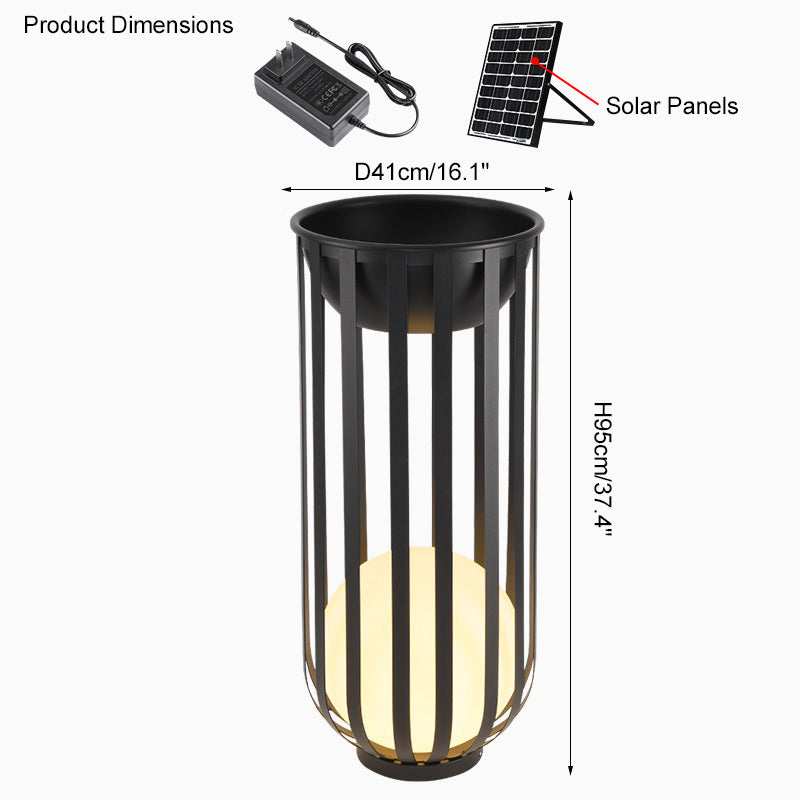 WOMO Lampadaire Extérieur de sol Solaire Rechargeable pour Terrasse-WM9004