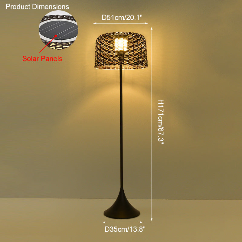 WOMO Lampadaire Extérieur de sol Solaire en Rotin-WM9011