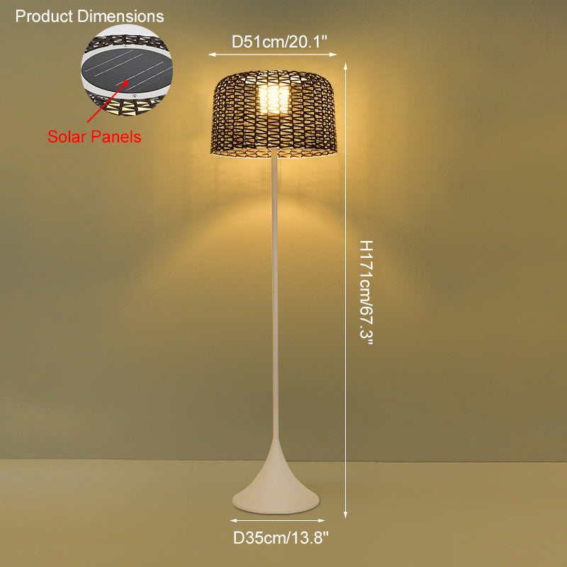 WOMO Lampadaire Extérieur de sol Solaire en Rotin-WM9011