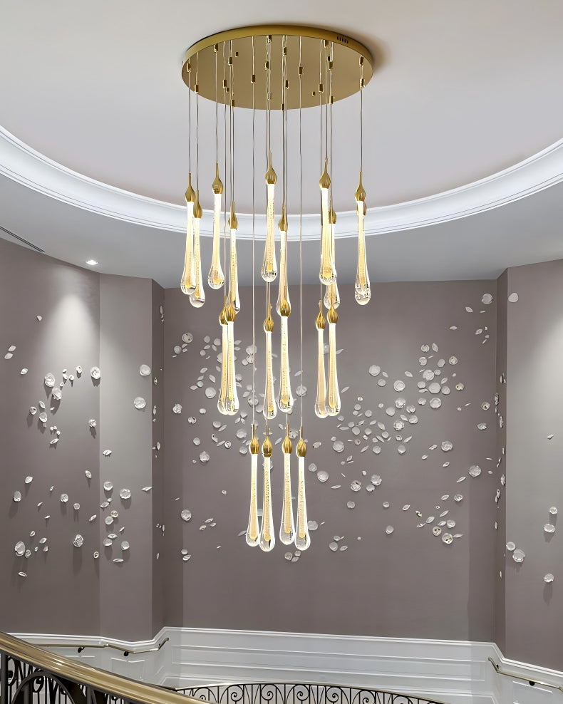 WOMO Lustre Spirale Goutte d Eau Cristal Escalier-WM2124