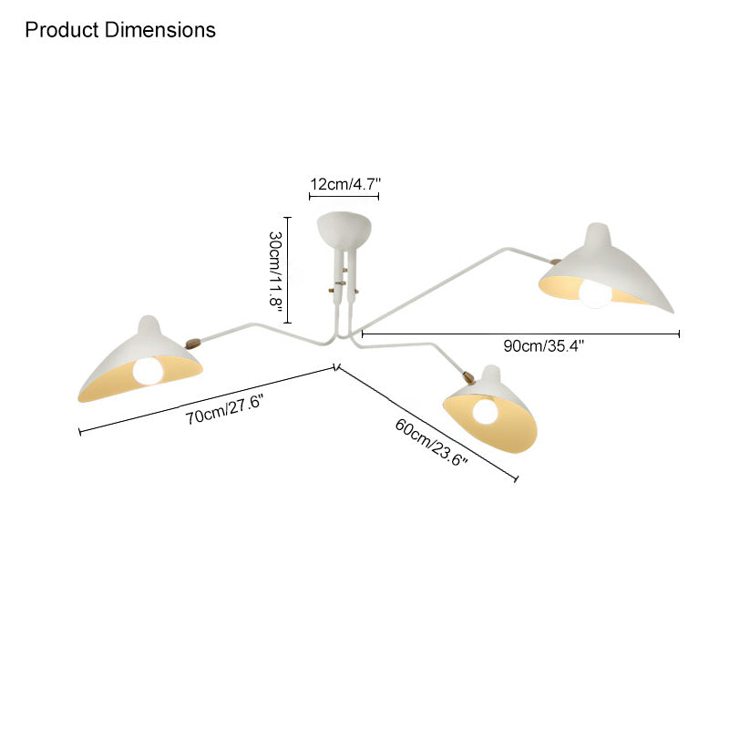 WOMO Lustre Plusieurs Ampoules Noir/Blanc-WM2057