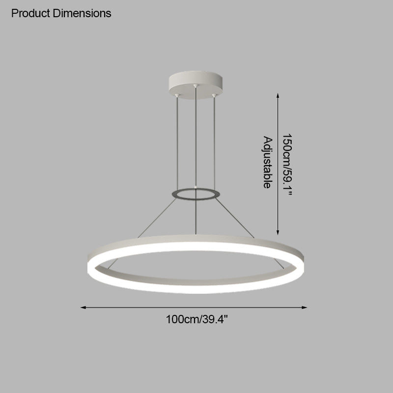 WOMO Lustre Cercle Led Noir/Blanc-WM2170