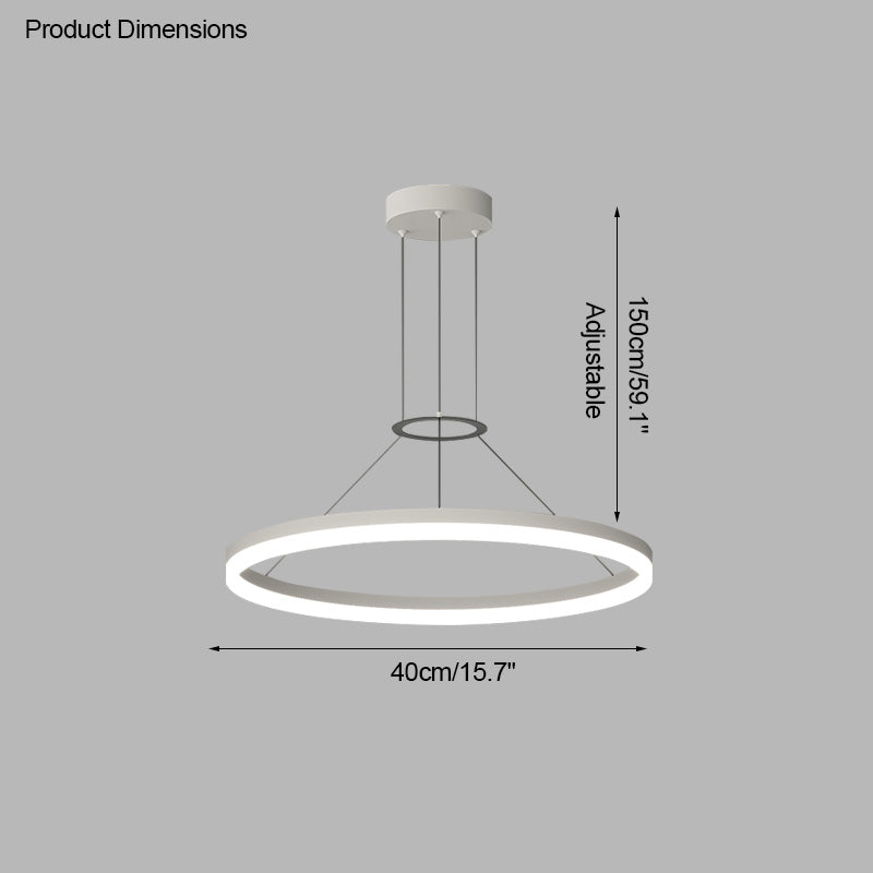 WOMO Lustre Cercle Led Noir/Blanc-WM2170
