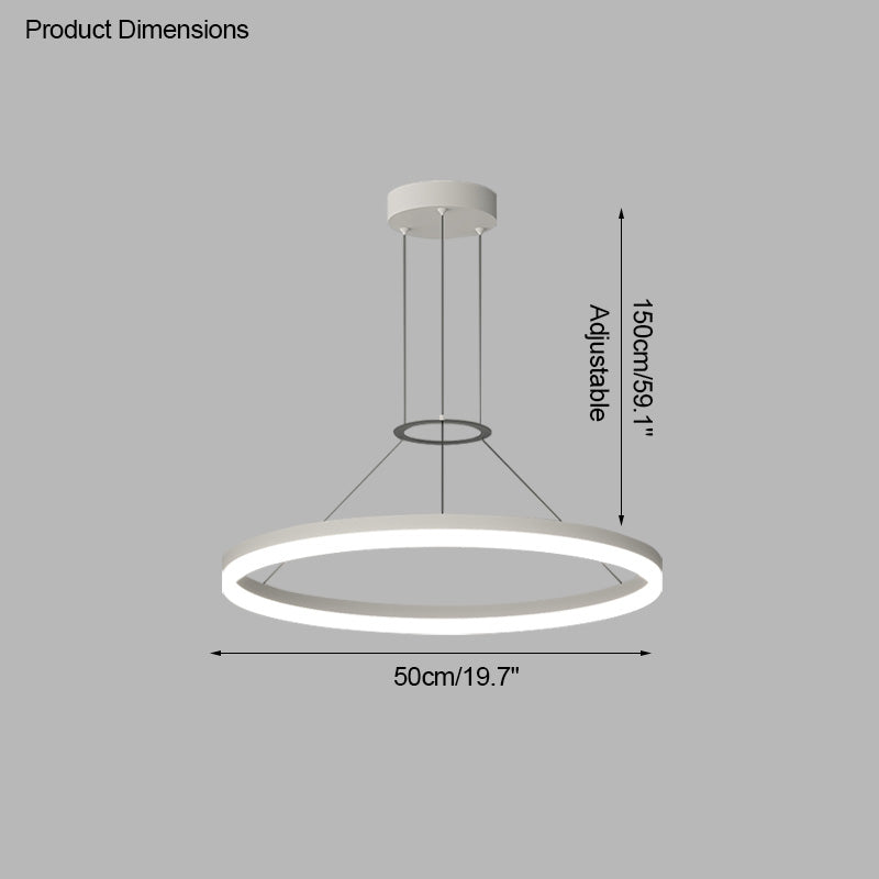 WOMO Lustre Cercle Led Noir/Blanc-WM2170