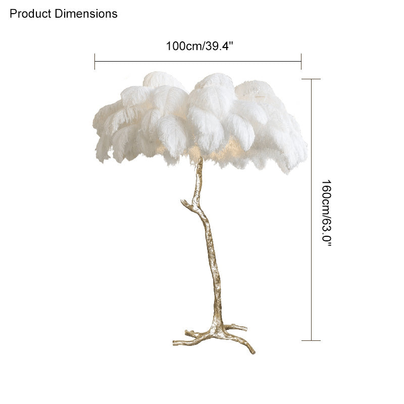 WOMO Lampe sur Pied Arbre Palmier Plumes - WM7000