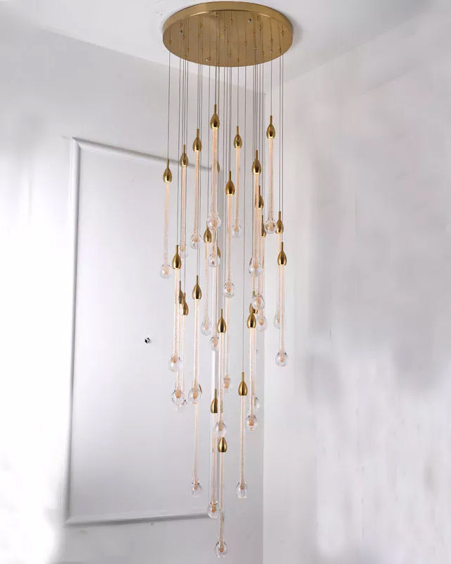 WOMO Lustre Spirale Goutte d Eau Cristal Escalier-WM2124
