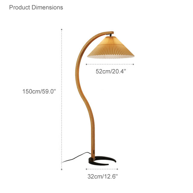 WOMO Lampe sur Pied Col de Cygne Plissée - WM7013