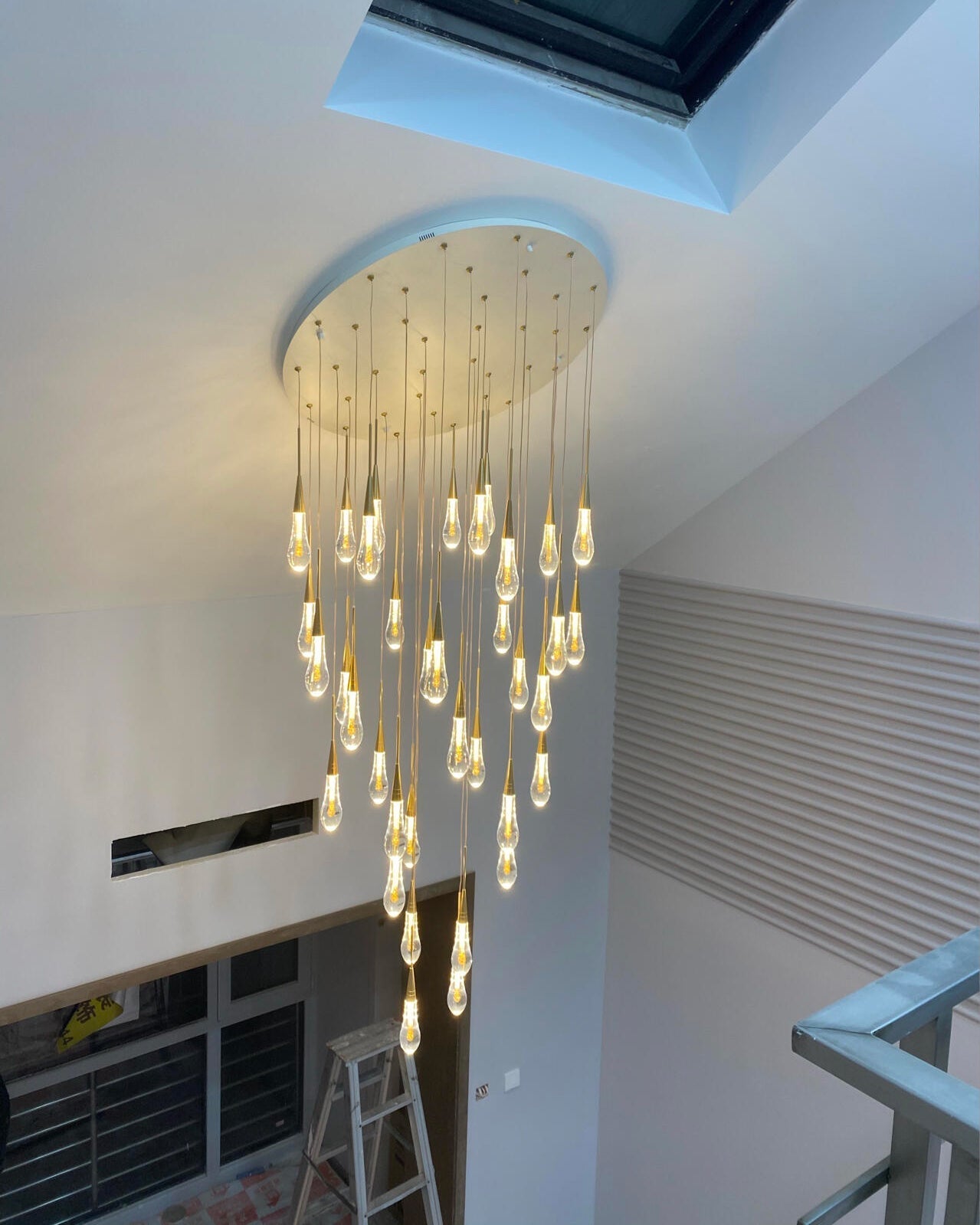 WOMO Lustre Spirale Goutte d Eau Cristal Escalier-WM2124