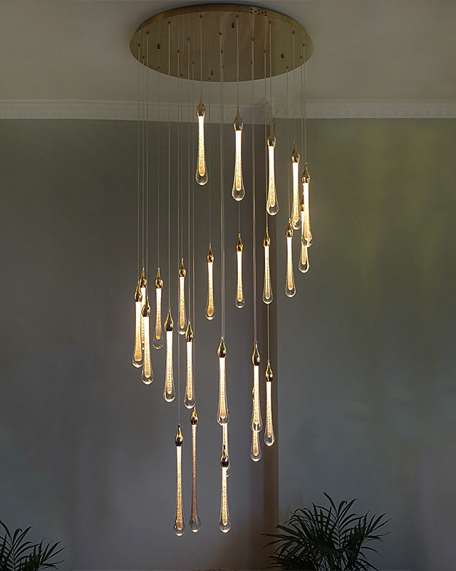 WOMO Lustre Spirale Goutte d Eau Cristal Escalier-WM2124