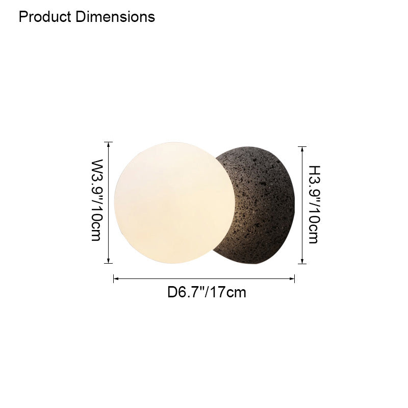 Applique murale WOMO Globe en verre blanc et noir-WM6103