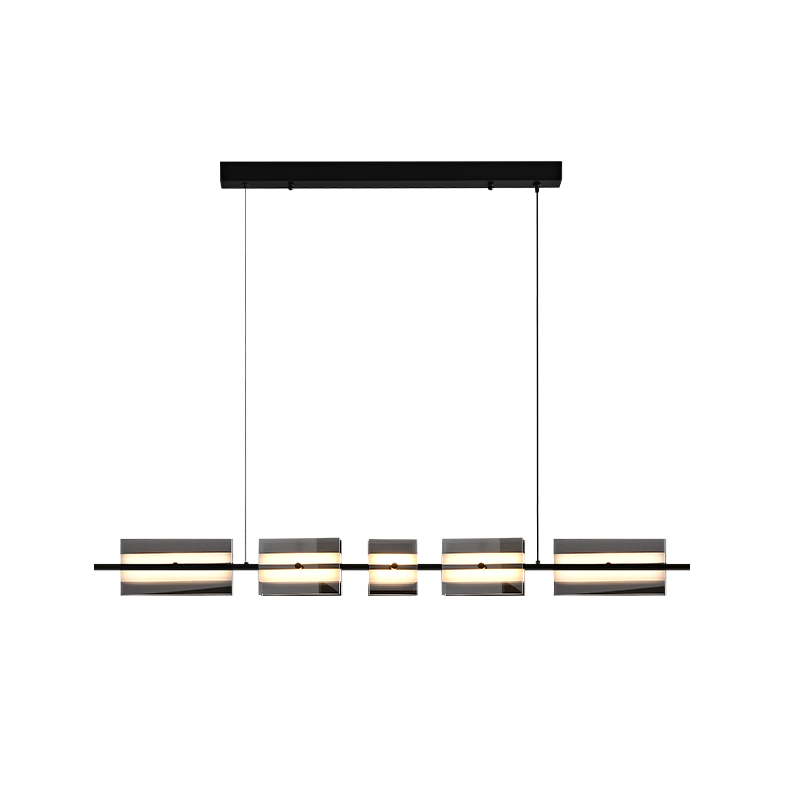 Lustre linéaire en ambre/verre fumé WOMO-WM2221