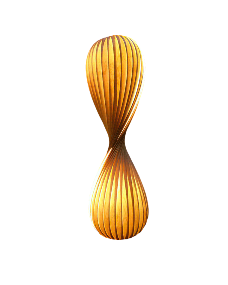 WOMO Lampe sur Pied Bois Tour Tordue - WM7044